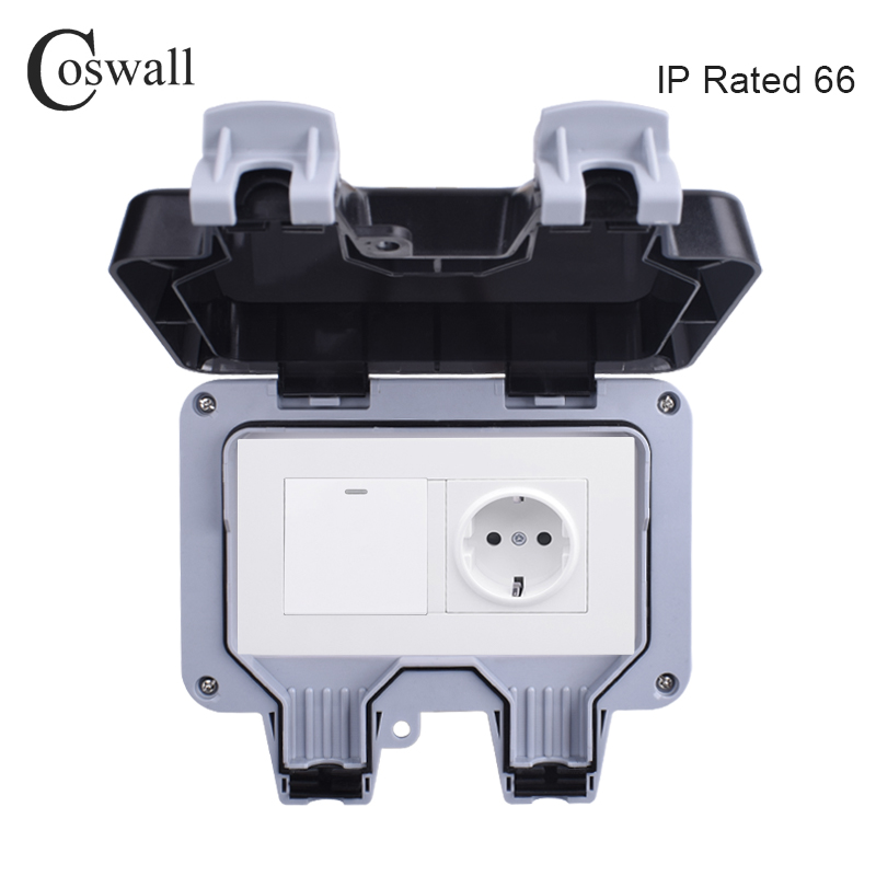 Outdoor Lighting Socket - Coswall-tomada de parede resistente às intempéries,
