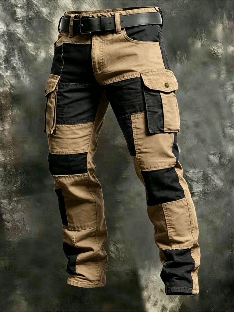 Outdoor Lighting Jersey - Calças Cargo Masculinas de Algodão Cáqui
