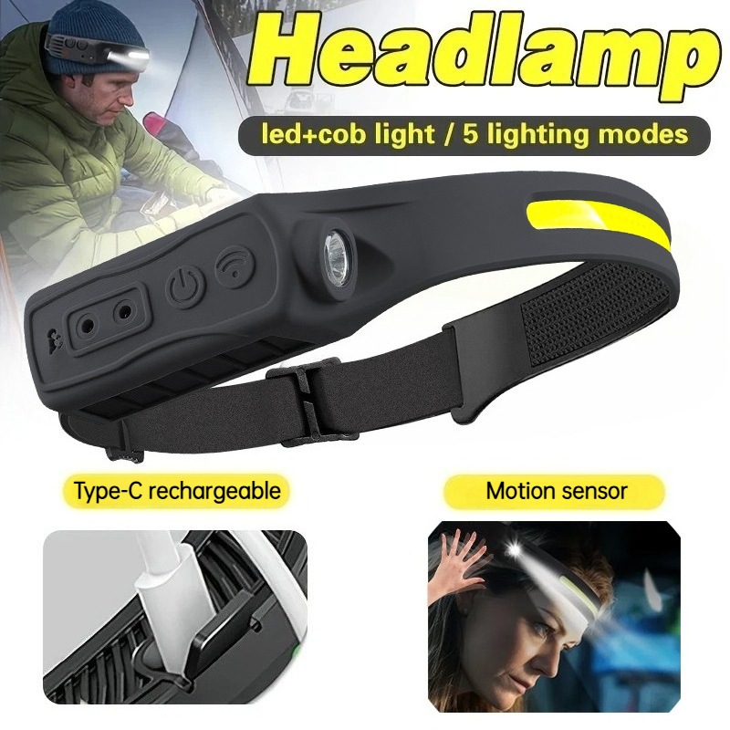 Outdoor Lighting With Sensor - Poderoso cob led sensor farol recarregável