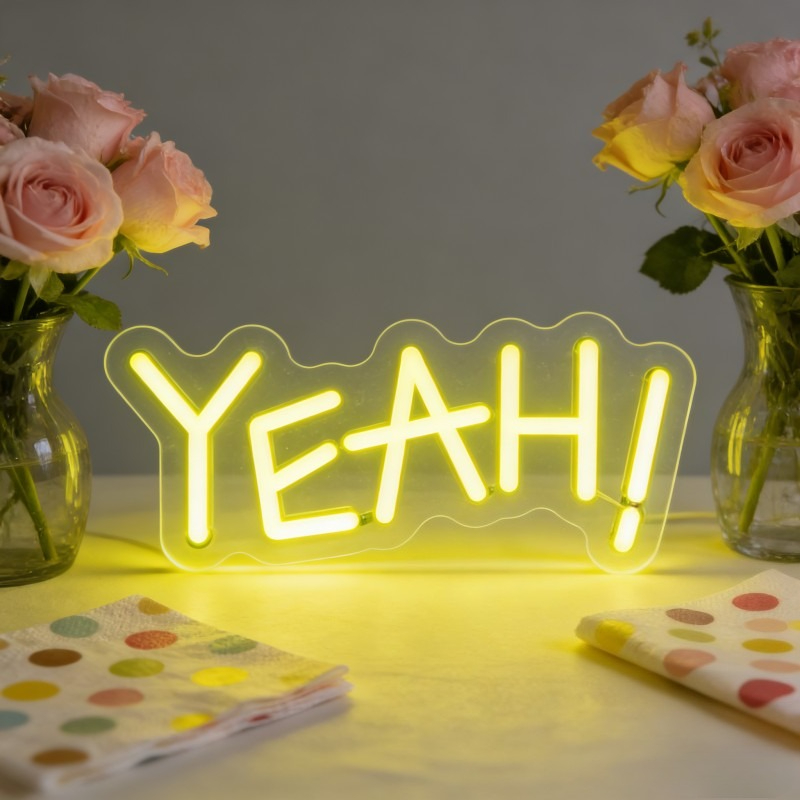 Outdoor Lighting Quotes - Letreiro Neon YEAH com Luz LED,