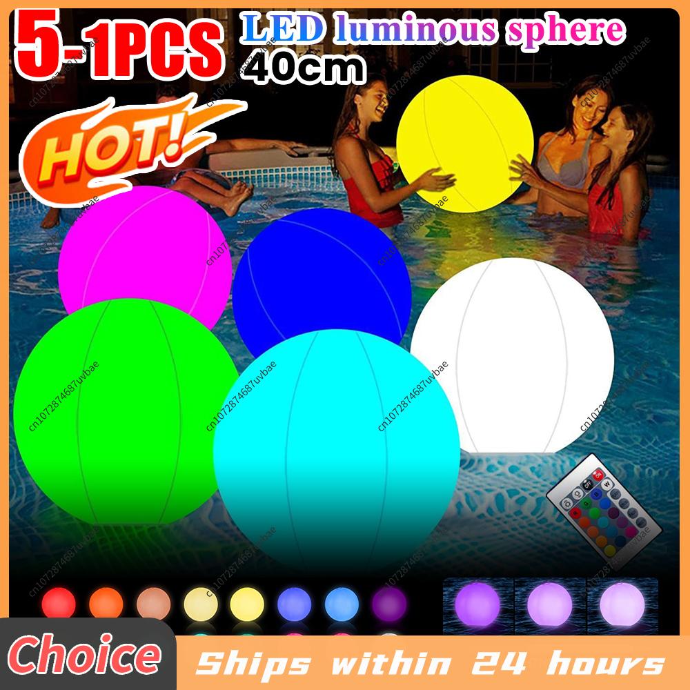 Outdoor Lighting Around Pool - Bola Inflável LED para Piscina com