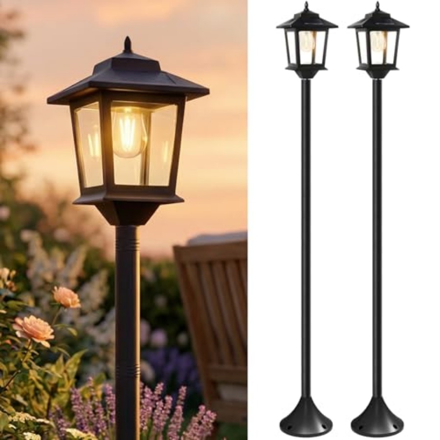 Outdoor Lighting Lamps - Luzes Solares para Postes Externos, Pacote