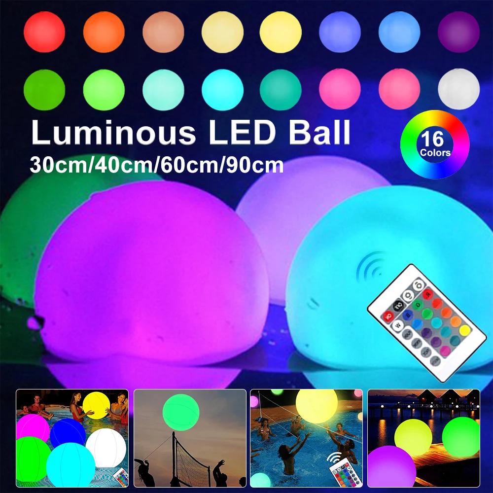 Outdoor Lighting Around Pool - LED Luminous Throwing Ball, inflável piscina
