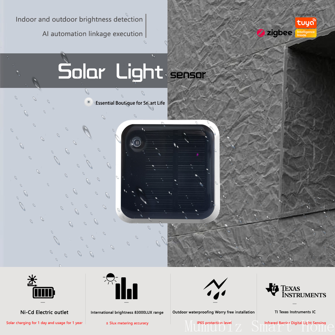 Outdoor Lighting Zigbee - Sensor de luz solar Tuya Zigbee