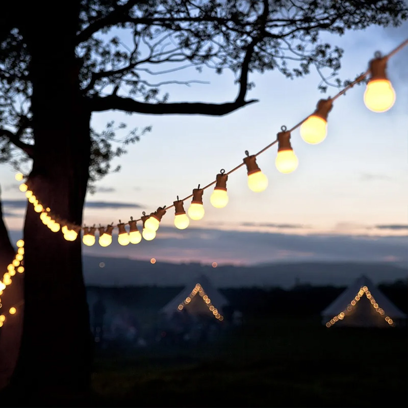 Outdoor Lighting Socket - 23m pátio string lâmpadas g50 leitoso