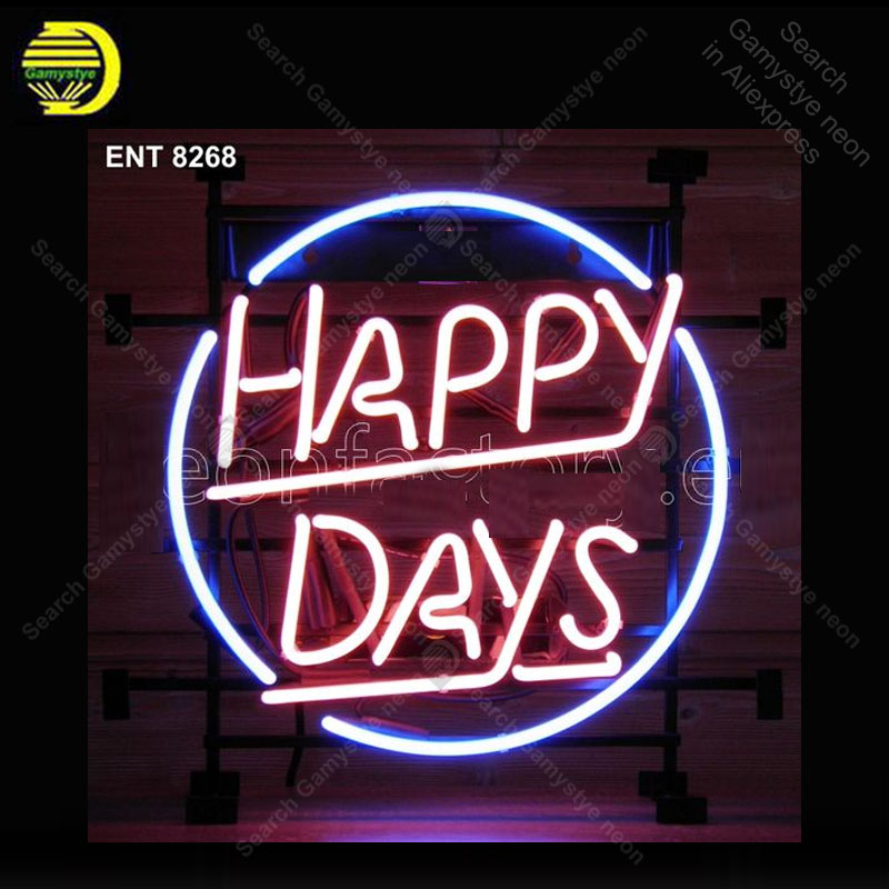 Outdoor Lighting Expressions - Letreiro Neon Personalizado 'Happy Days' para