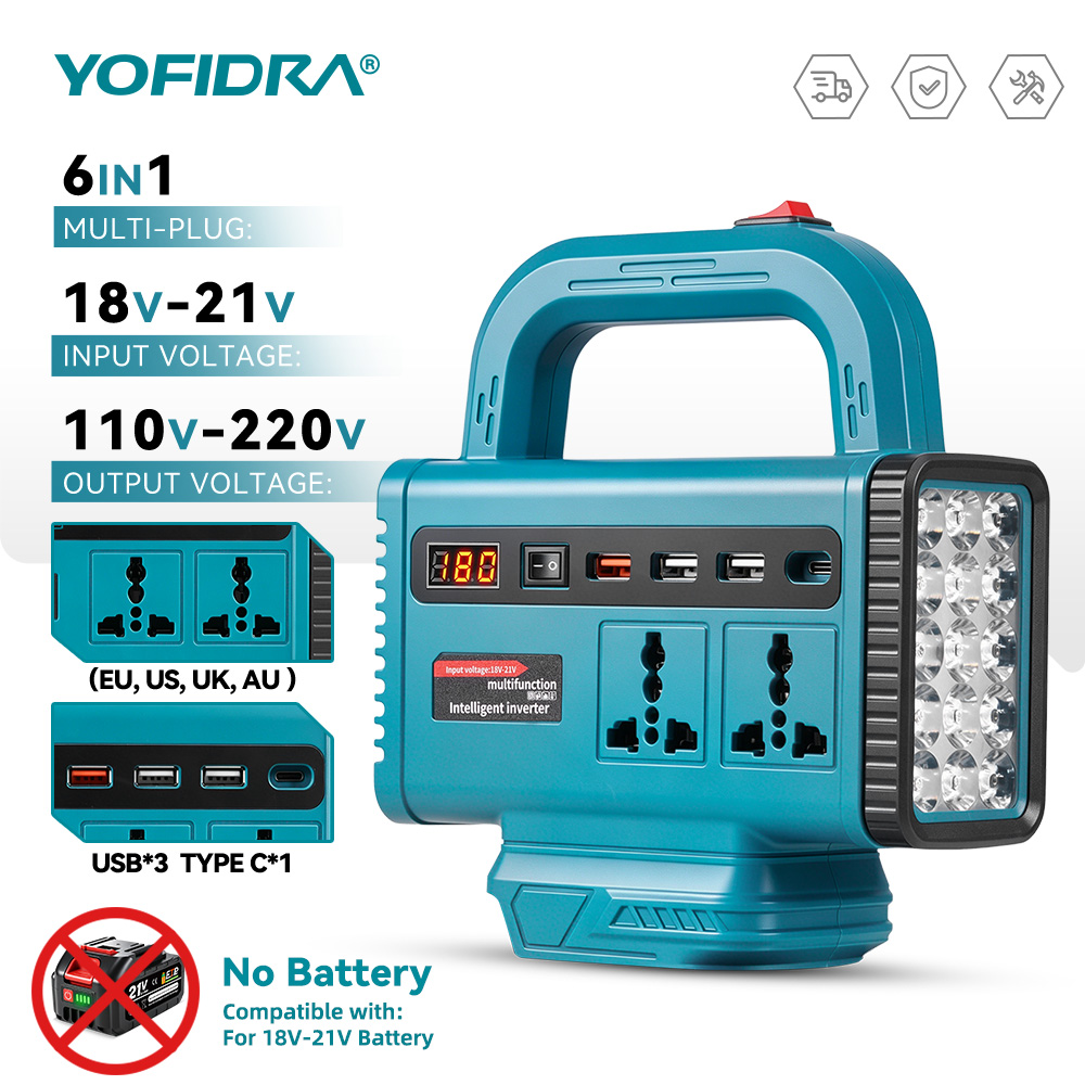 Outdoor Lighting Socket - Inversor de energia portátil YOFIDRA 220V,