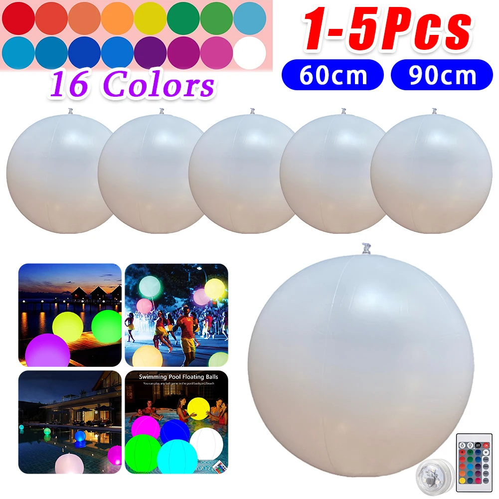 Outdoor Lighting Around Pool - 1-5 pces 60/90cm luzes flutuantes da