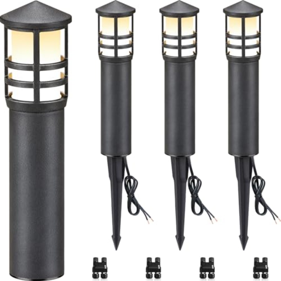Outdoor Lighting Low Voltage - Pacote com 4 Luzes de Caminho