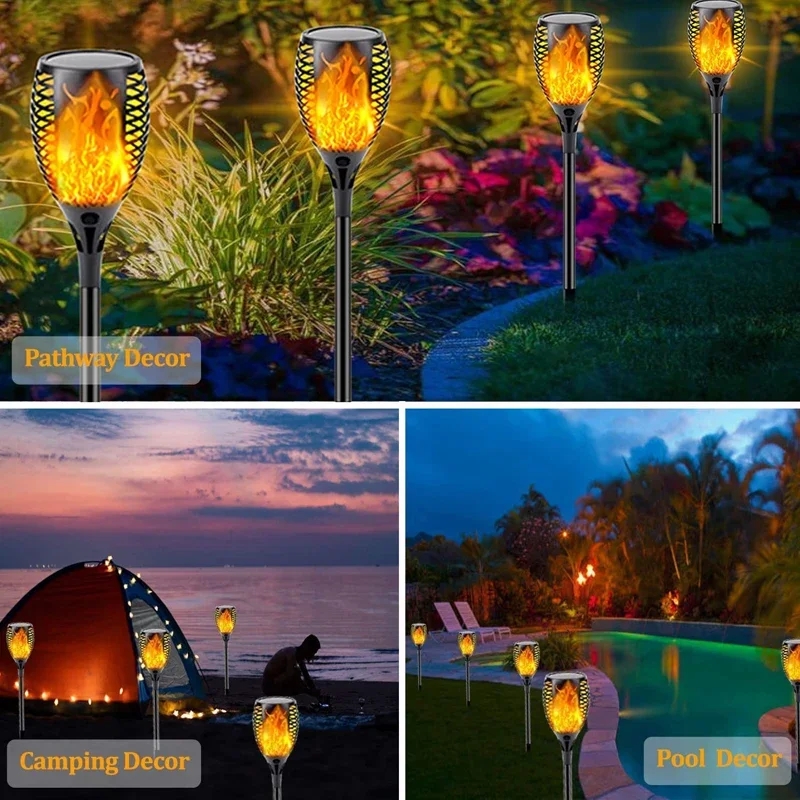 96 LED Luzes de tocha solar ao - Fire Torch Solar avaliação e preço