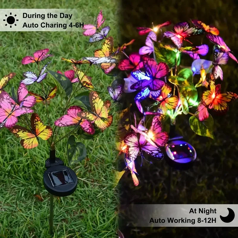 Solar led borboleta luzes do j - Outdoor Lighting Xmas avaliação e preço