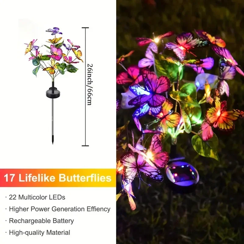 Solar led borboleta luzes do j - Outdoor Lighting Xmas avaliação e preço