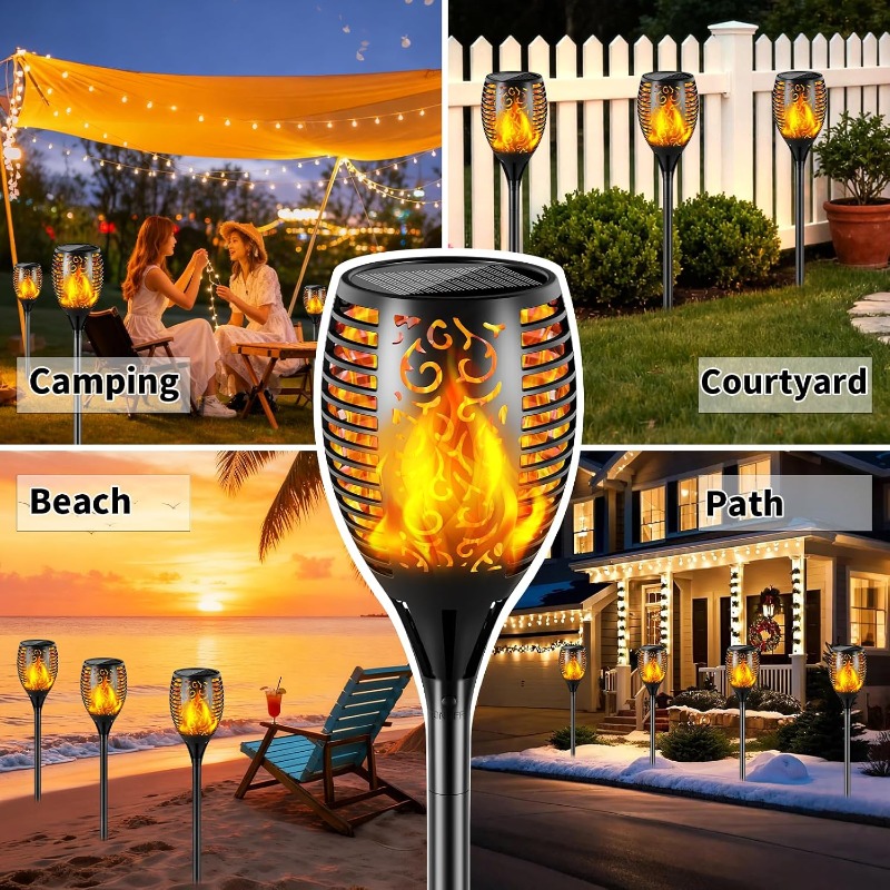 Pacote com 1/2/4 Luzes LED Sol - Fire Torch Solar avaliação e preço