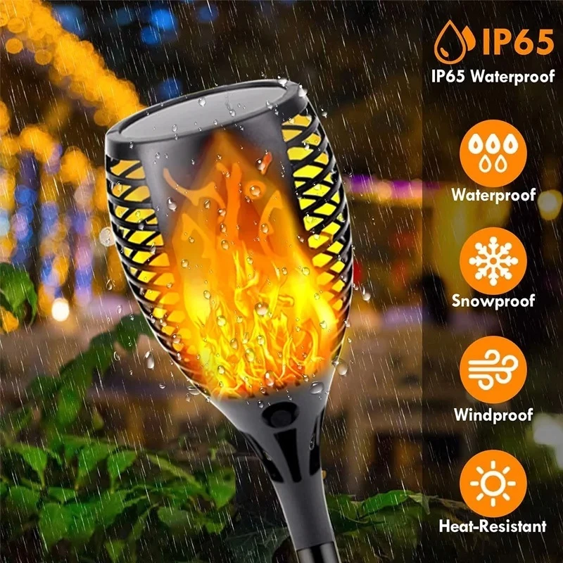 Pacote com 1/2/4 Luzes LED Sol - Fire Torch Solar avaliação e preço