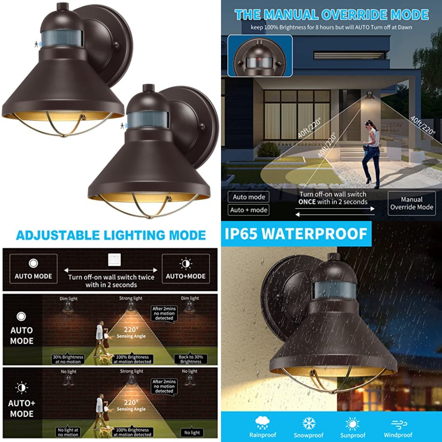 Kit com 2 Arandelas de Parede  - Outdoor Lighting With Sensor avaliação e preço