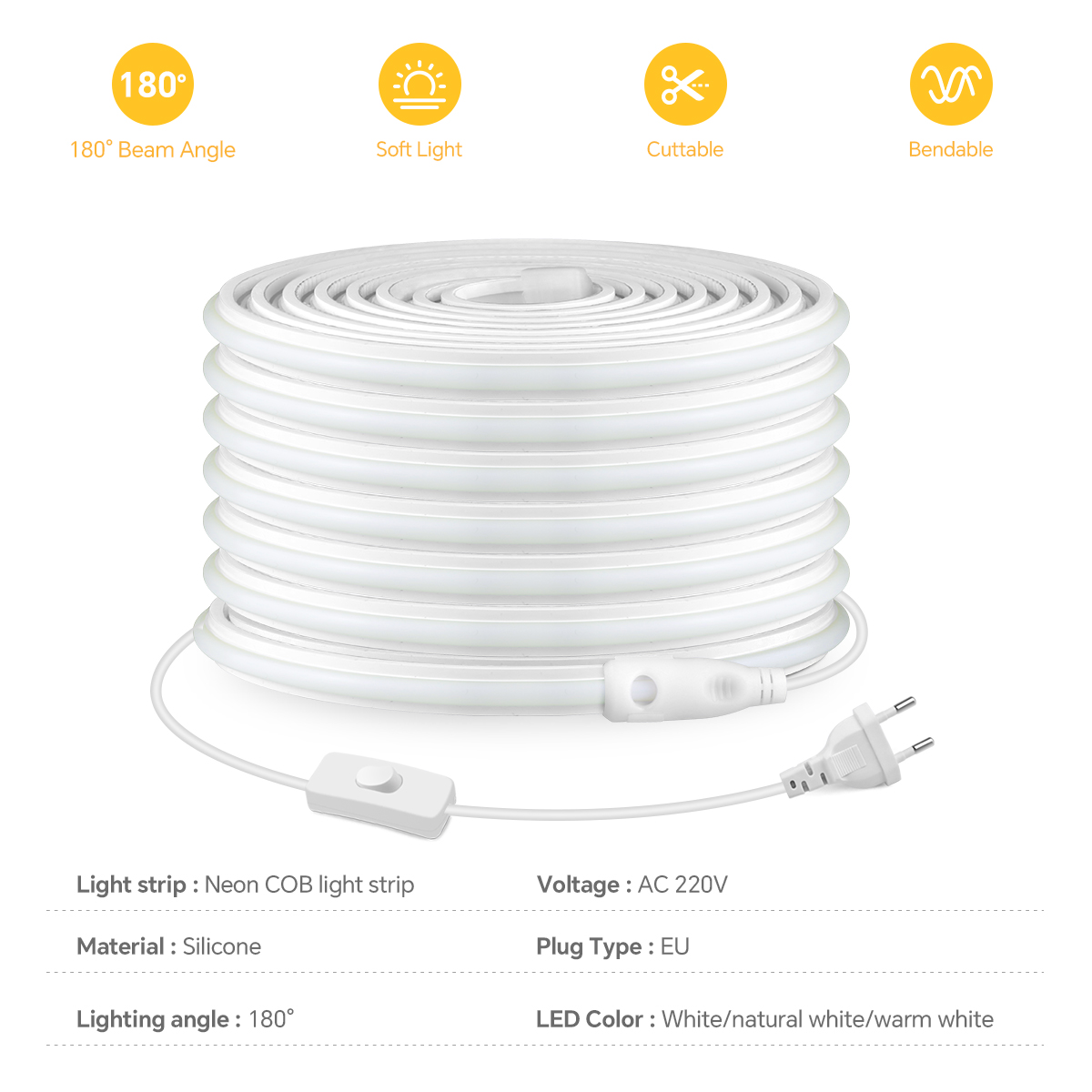 220v cob tira conduzida de alt - Outdoor Lighting Socket avaliação e preço