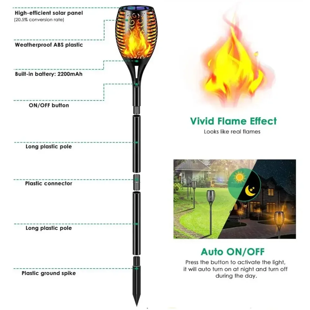 Lanterna Solar de Jardim ao Ar - Fire Torch Solar avaliação e preço