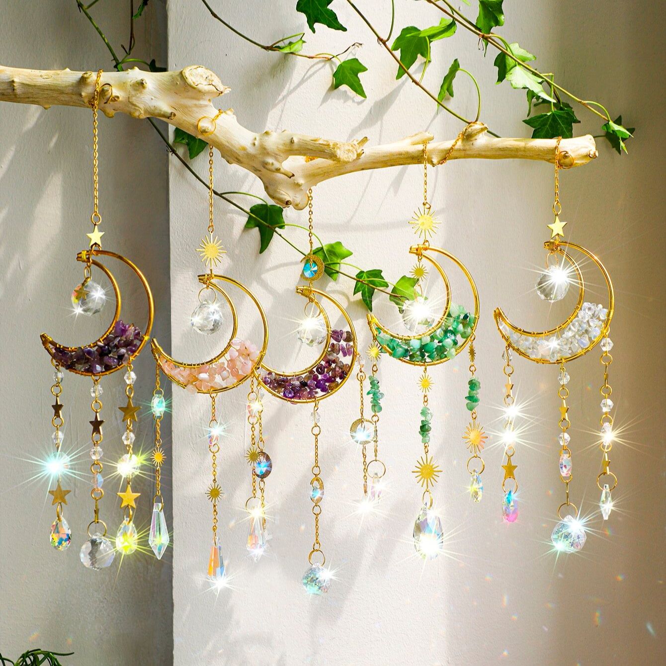 Cristal suncatcher lua ametist - Outdoor Lighting Xmas avaliação e preço
