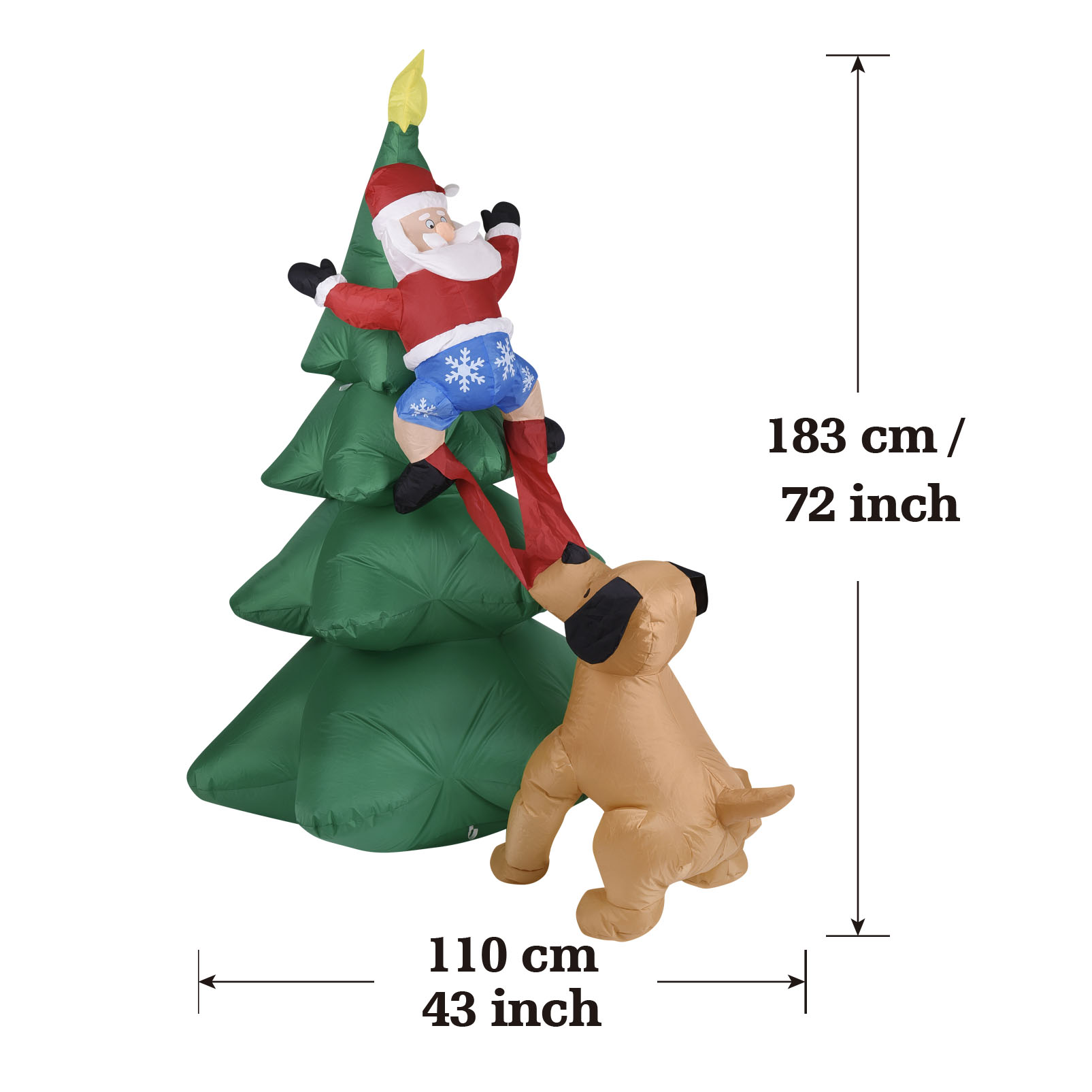 Cão inflável de natal com árvo - Outdoor Lighting Xmas avaliação e preço