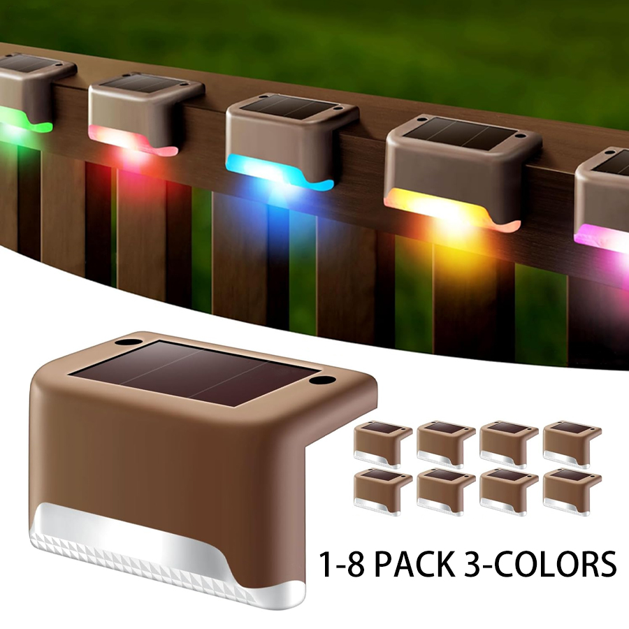 1-8 pacote led solar passo luz - Outdoor Lighting Zigbee avaliação e preço