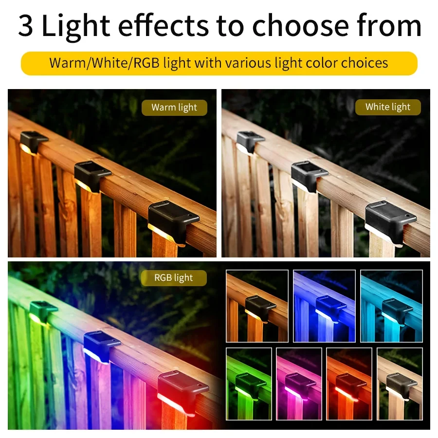 1-8 pacote led solar passo luz - Outdoor Lighting Zigbee avaliação e preço