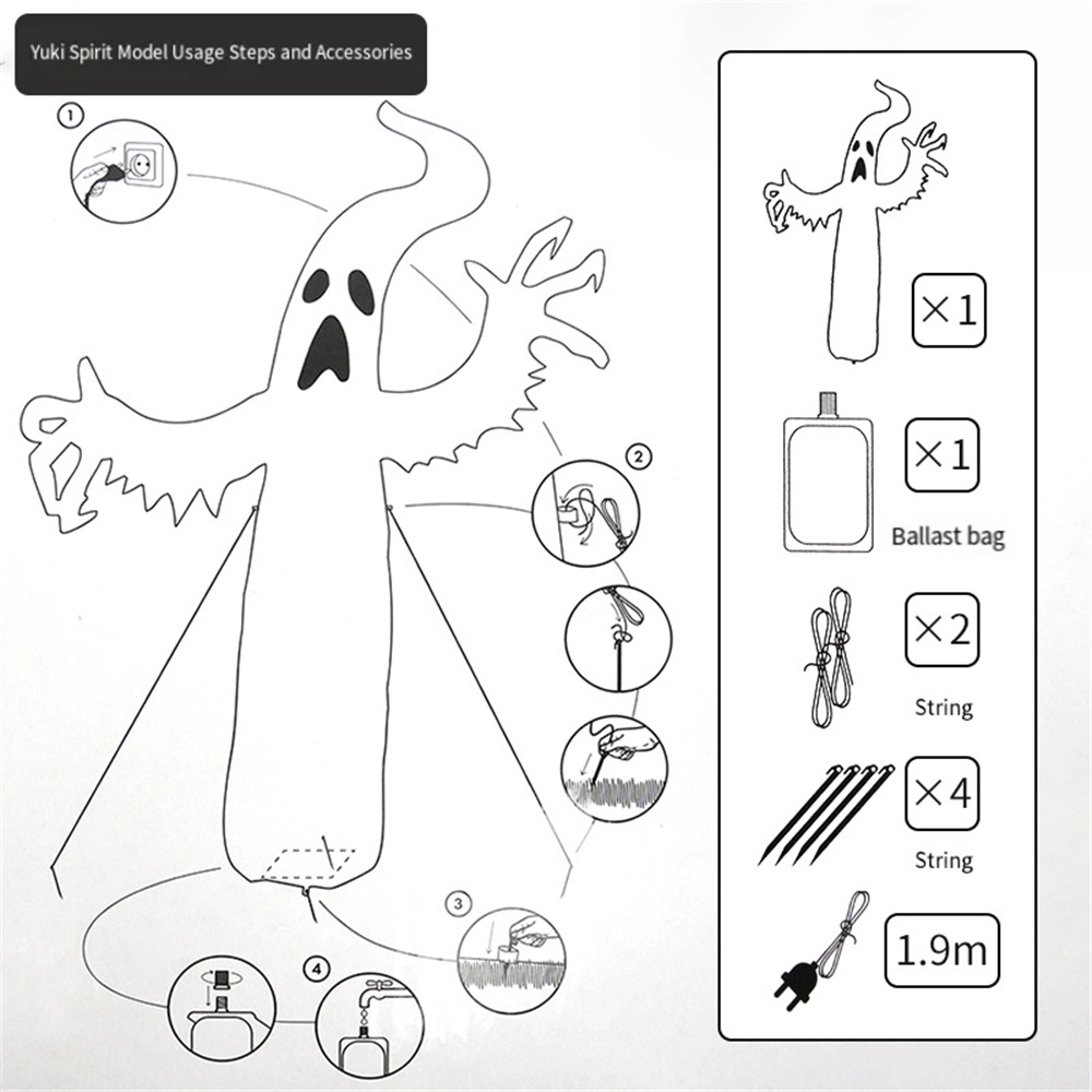 Fantasma Inflável de Halloween - Outdoor Lighting For Front Of House avaliação e preço