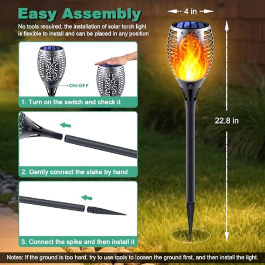Luzes Solares com Efeito de Ch - Fire Torch Solar avaliação e preço