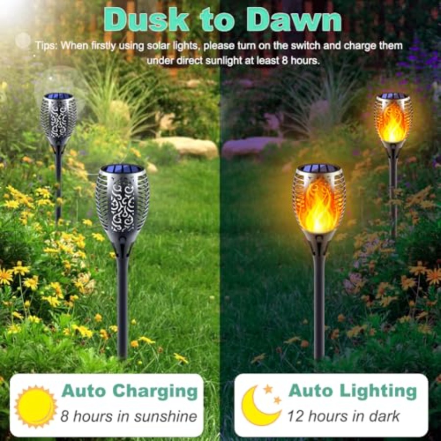 Luzes Solares com Efeito de Ch - Fire Torch Solar avaliação e preço