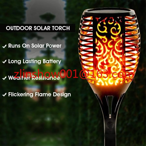 96led decoração de jardim ao a - Fire Torch Solar avaliação e preço