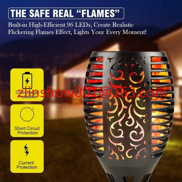 96led decoração de jardim ao a - Fire Torch Solar avaliação e preço