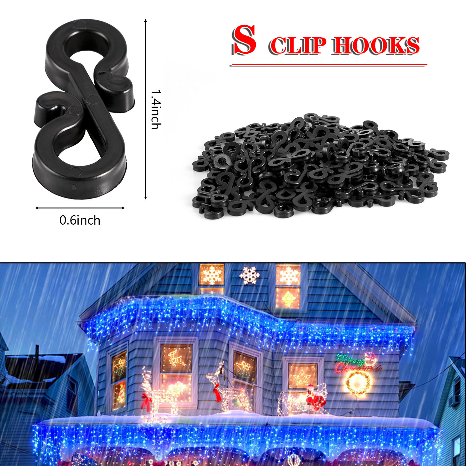 120 pçs ganchos de plástico ga - Outdoor Lighting Xmas avaliação e preço