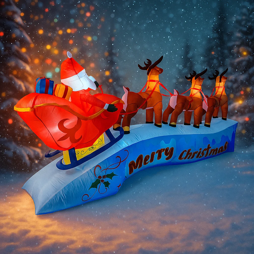 11.8ft papai noel rena trenó i - Outdoor Lighting Xmas avaliação e preço