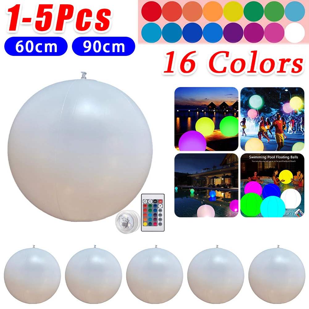 1-5 pces 60/90cm luzes flutuan - Outdoor Lighting Around Pool avaliação e preço