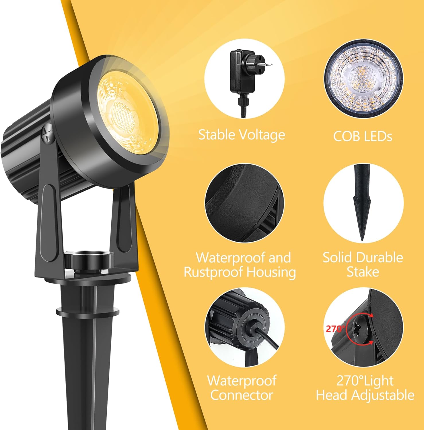 4/6/8leds 3000k holofote ao ar - Outdoor Lighting Low Voltage avaliação e preço