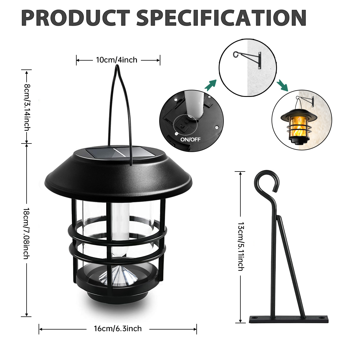 Lanterna pendurada solar inoxi - Fire Torch Solar avaliação e preço